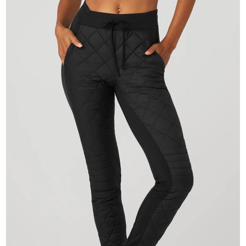 Airbrush Winter Warm High-Waist Moto Puffer Pant size M